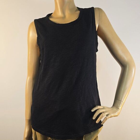 Elliott Lauren Tank Top Black Size Medium All Cotton Sleeveless Crew Neck - Picture 1 of 6